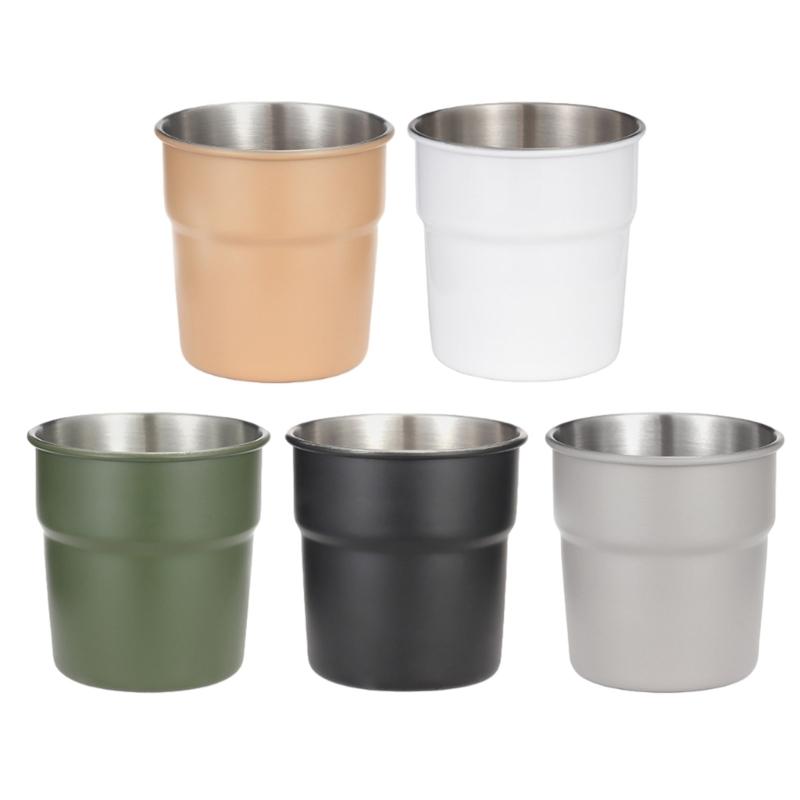 300ml Portable Camping Drink Cup Stackable Coffee Cup Tourist Tableware Outdoor Stainless Steel Tea Cup Picnics Utensils
