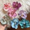 10pcs Summer Phalaenopsis Flower Hair Clip Simulated Floral French Fashion Barrettes Color Girls Headwear Bobby Pin Accessories