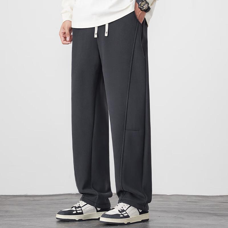 

DUDOSBURG Men s Fleece-Lined Straight-Leg Casual Sweatpants 2XL