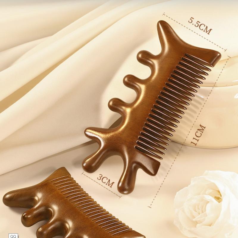 Head Body Massager Neck Face Health Care Massage Tool Meridian Scalp Four-In-One Sandalwood Comb Massage Acupoint Nose Scraper