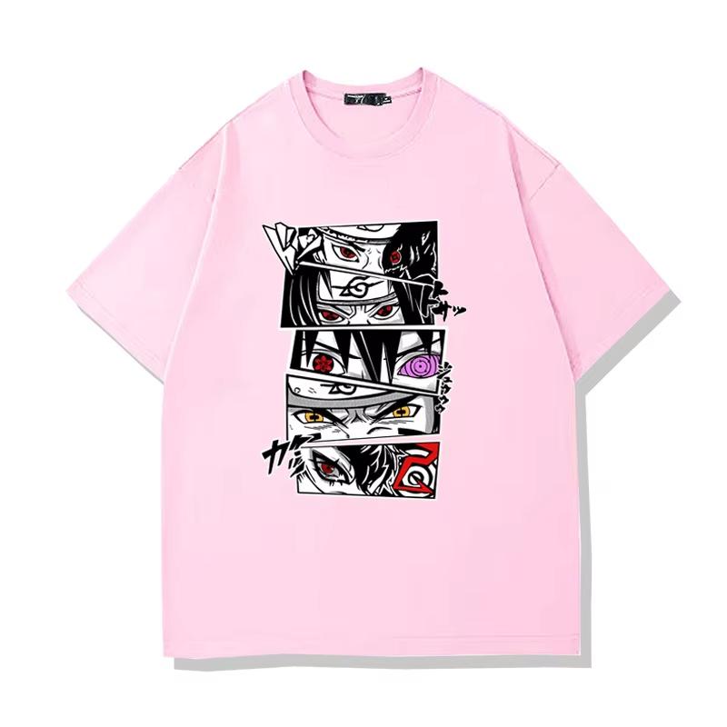 Anime Naruto Peripheral Pure Cotton Printed Tshirt Unisex 2026 Summer Casual Short Sleeved Top Unisex Streetwear Hip Hop