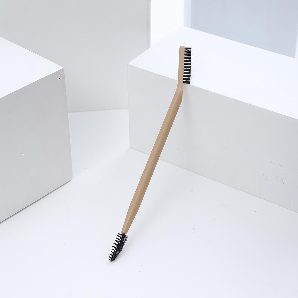 Portable Dual-Head Eyebrow & Eyelash Brush: Comb & Curl with One Tool for Effortless Beauty.