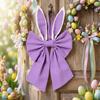 Window Decoration Multi-colored Bunny Ear Bow Multi-purpose Polyester Easter Hanging Item Soft Cute Wreath Bow Wall Decor