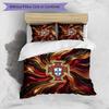 Set Biancheria da Letto Stampata Calcio Portogallo 3 Pezzi Set Copriletto Traspirante Accogliente come Regalo per la Casa Nuova o per le Feste
