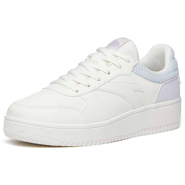 New Anta Abrasion Resistant Slip Resistant Low Top Skateboard Shoes Women's White Purple 922128068-4