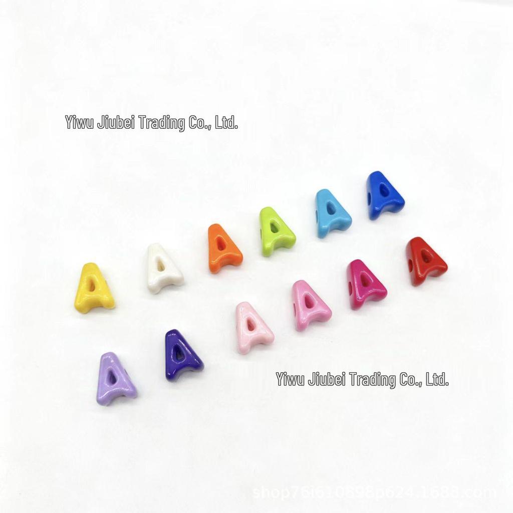 Colorful Acrylic Alphabet 'A' Beads for DIY Keychains & Charms
