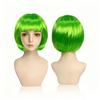 Colored Bob Synthetic Hair Wigs with Bangs for Women Halloween Costume Cosplay Party Use Black Green Purple Pink Blonde