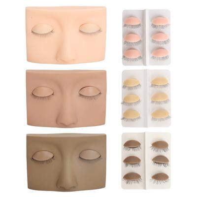 3 Colors Lash Mannequin Head Realistic Eyelash Practice Mannequin Head with 9 Pairs of Removable