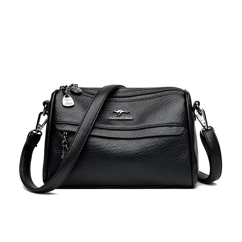 New women's bag large-capacity soft leather bag simple casual large-capacity shoulder messenger bag