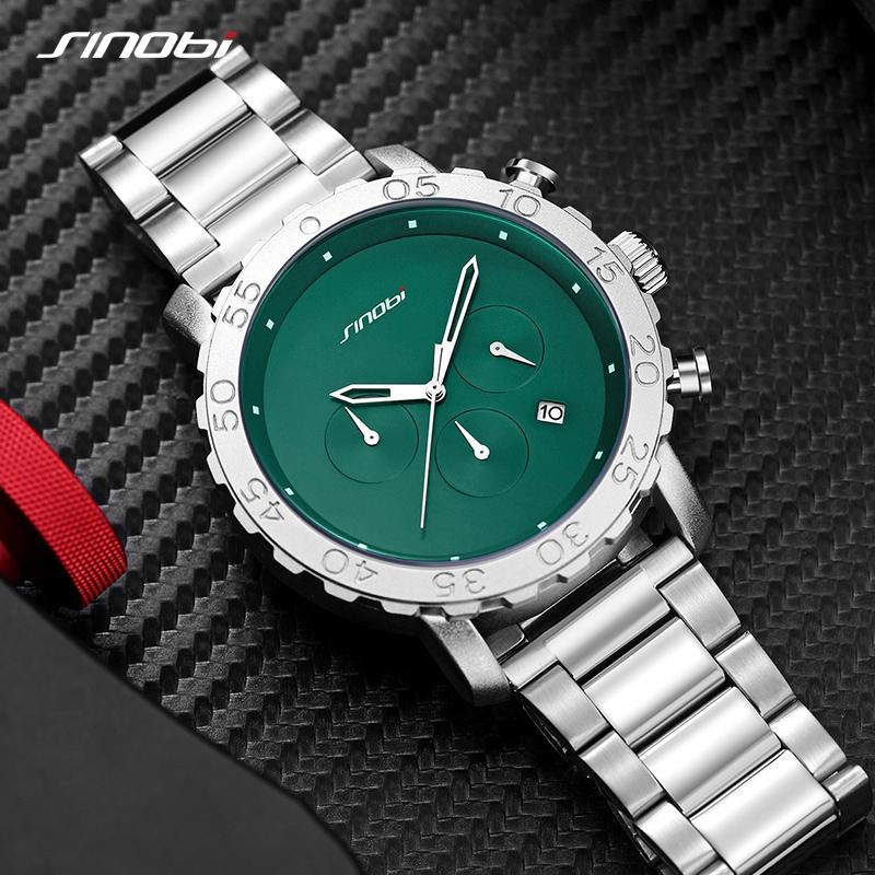 SINOBI New Arrival Men's Chronograph Watches Original Design Man's Quartz Wristwatches Geneva Sports Clock