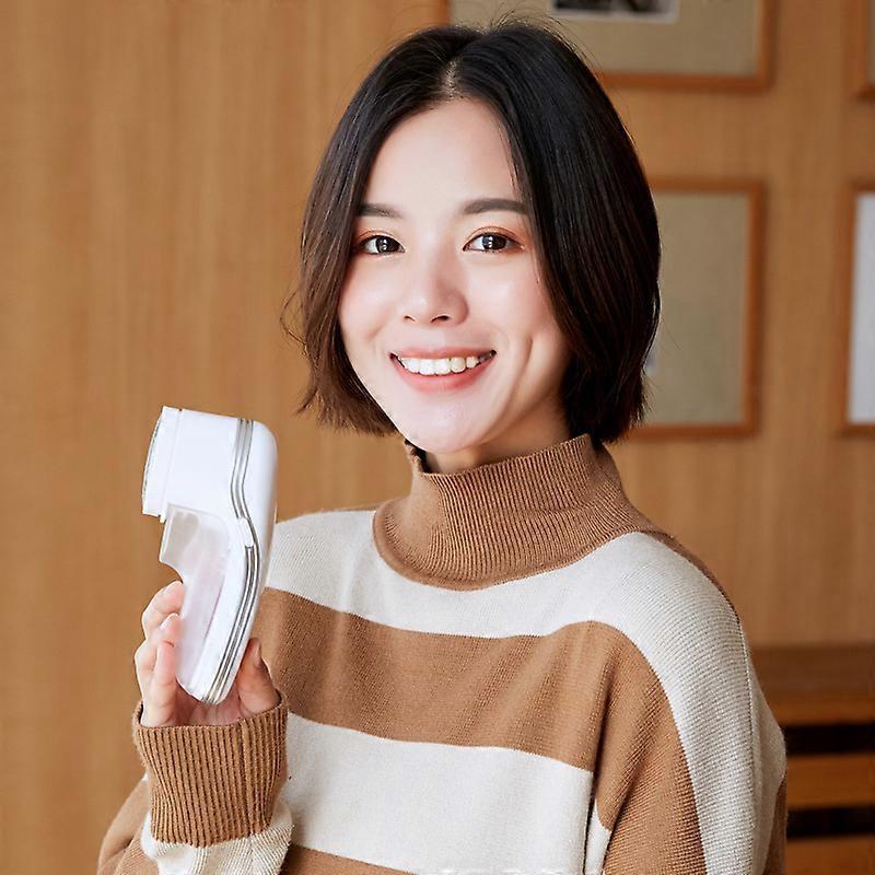 Fusselrasierer, Fusselentferner USB Wiederaufladbar, Tragbarer Knötchenentferner für Kleidung, Leistungsstarker Fusselentferner für Kleidungsstücke/Bettwäsche/Möbel (1StückWeiß)