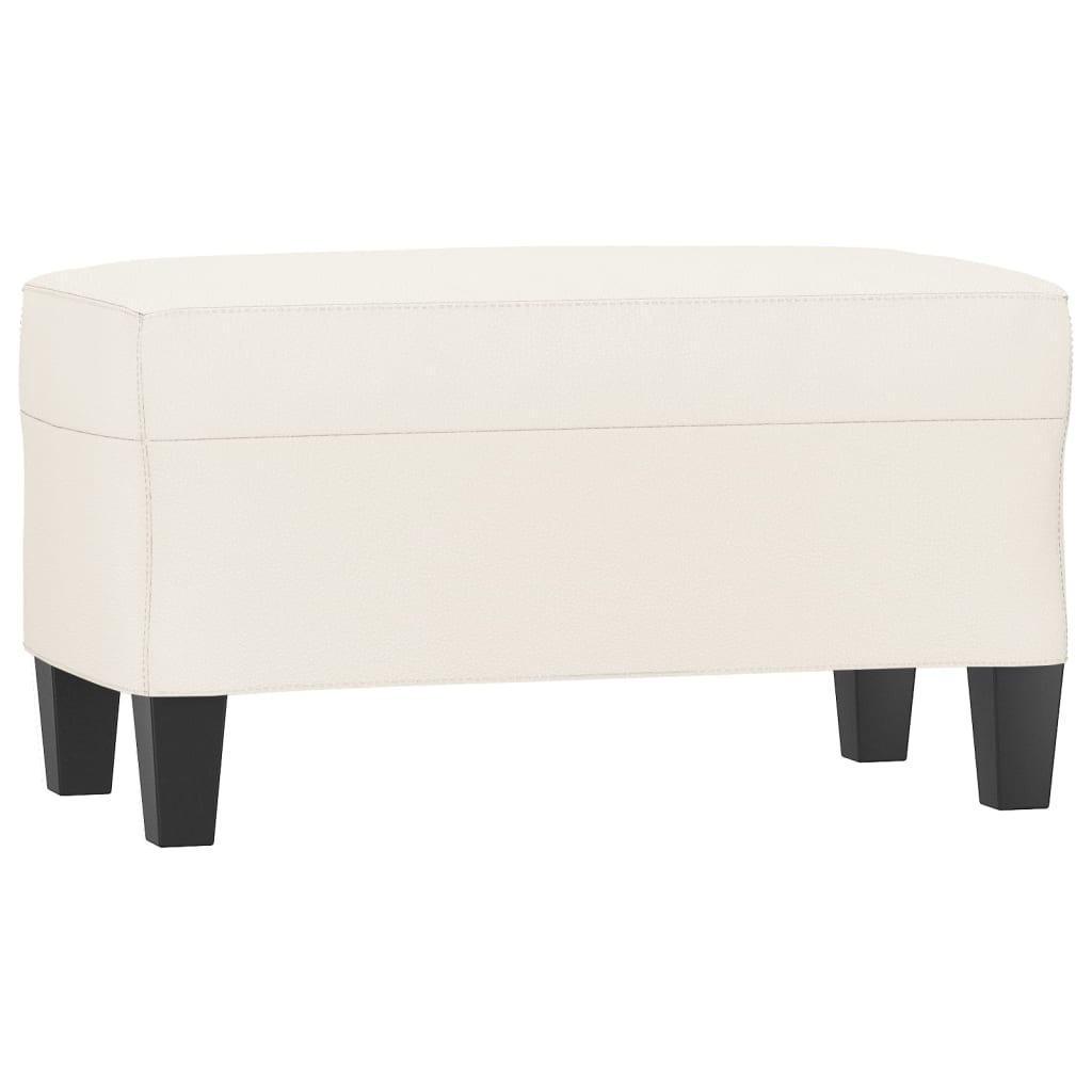 Cream Bench 70 X 35 X 41 Cm Faux Leather
