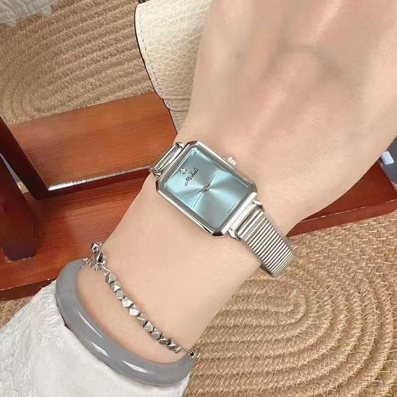French Crushed Ice Blue Square Fashion Steel Belt Women'S Watch Xiaoxiangfeng Women'S Watch