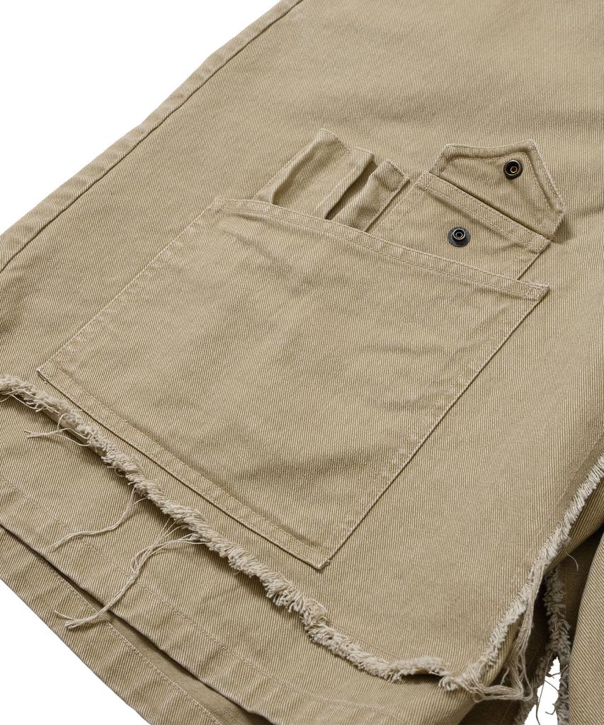 AJOBYAJO Washed Layered Cargo Skirt Shorts [Beige]