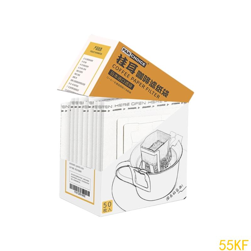 55KF 25/50pcs Disposable Filter Paper Bag Portable Hanging Ear Coffee Fliter Bag Brewing Tool Coffee Accessories Enduring