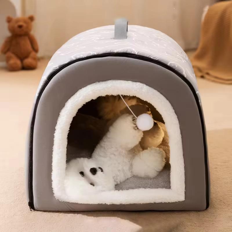 Abnehmbares Hundebett, gemütliches Haustiernest, für kleine und mittlere Hunde, Katzen, warm im Winter, bequemes Schlafbett