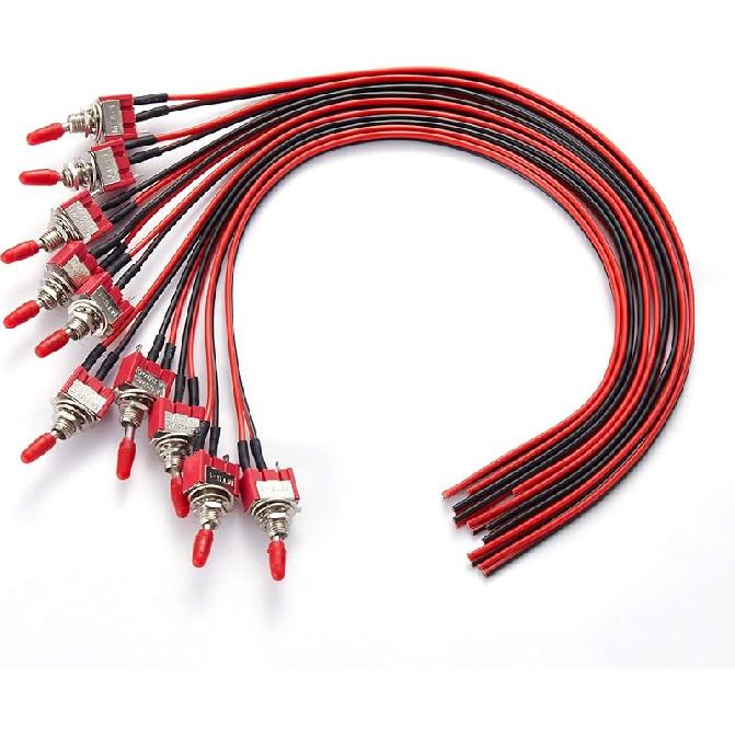 VONVOFF Toggle Switch,ON/Off SPST With Pre-Soldered Wires,3V/5V/12V/24V/72V/110V/220V/240V/ Mini Toggle Switches For Car,Truck, Light,Test