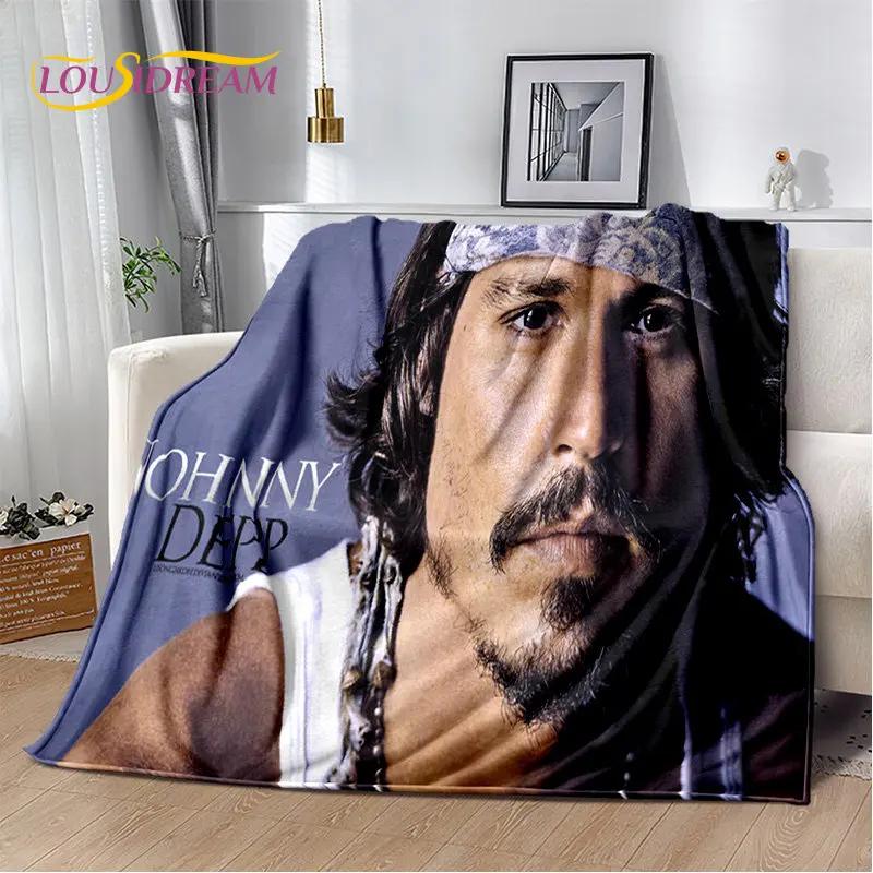 3D-Druck Johnny Depp Serie Weiche Plüschdecke, Flanelldecke Überwurfdecke für Wohnzimmer Schlafzimmer Bett Sofa Picknickabdeckung