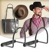 4Pcs Cowboy Hat Wide Brim Cap Holder Organizer Wall Mounted Iron Display Rack