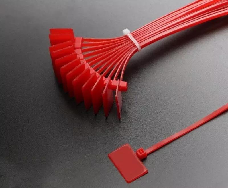 Hongtu Self-Locking Nylon Zip Ties Assortment - 3x100mm, 4x150mm, 4x200mm | Plastic Cable Ties with Tag Labels for Cable Marking