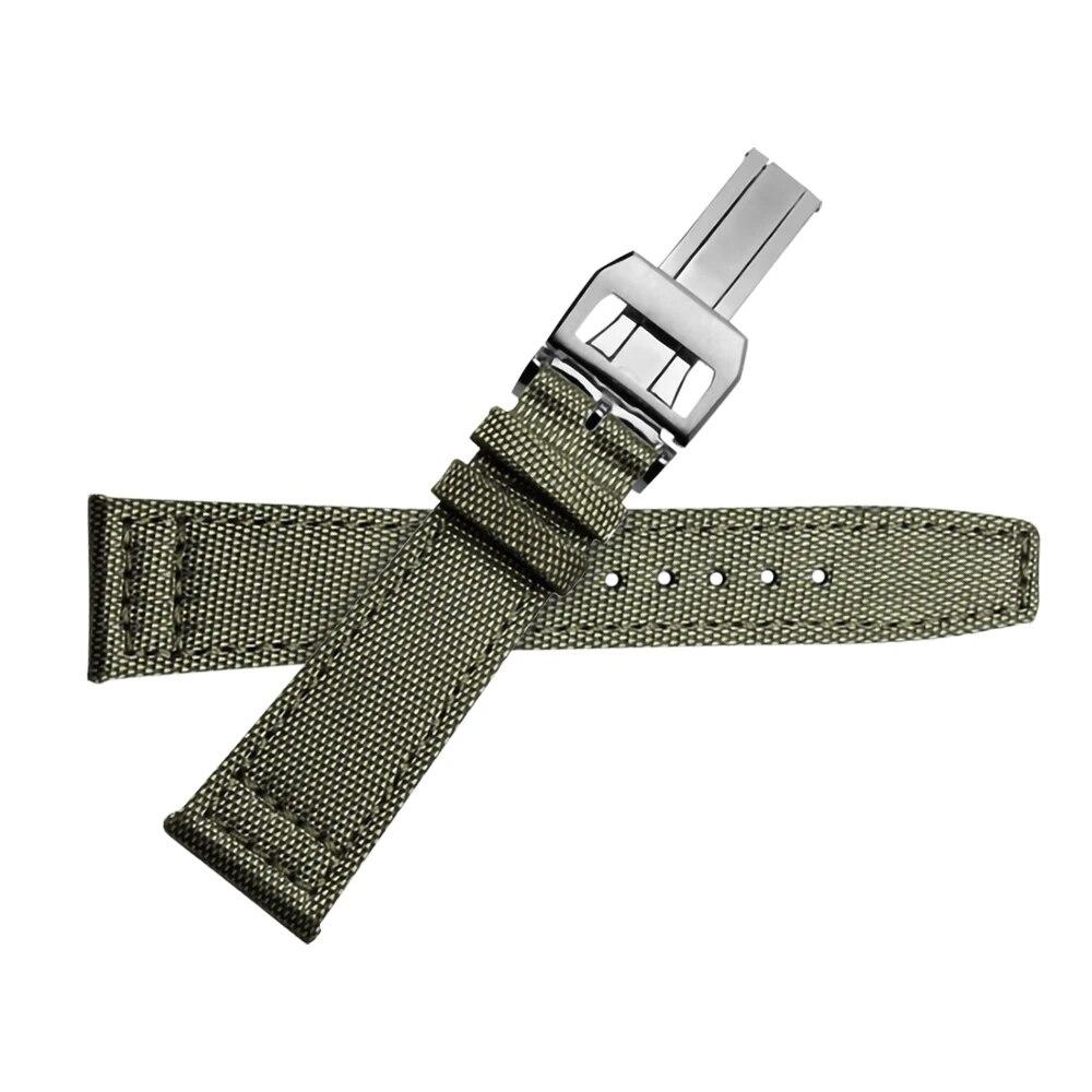 20mm 21mm 22mm Nylon Canvas Fabric Watch Band for Iwc Pilot Spitfire Timezone Top Gun Strap Folding Clasp Belts Wristwatch Strap