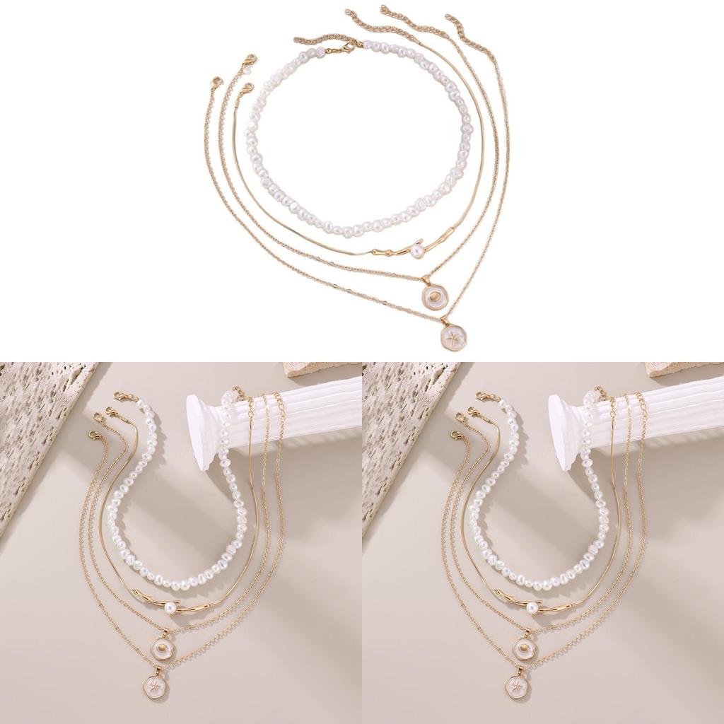 Geometric Pendant Necklace For Women With Zinc Alloy Metal Drop Design Summer Fashion Jewelry