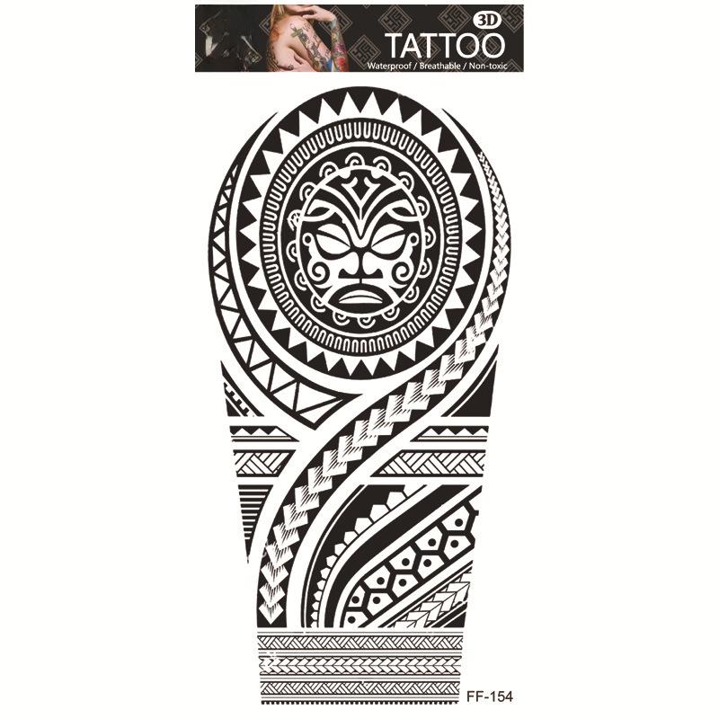 Yuanhua Waterproof Wolf Head Totem & Arabic Text Tattoo Stickers