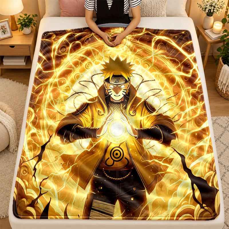 Flannel BlanketNaruto Uzumaki Warm Soft Throw Blanket for Indoor Sofa Bed Living Room Use