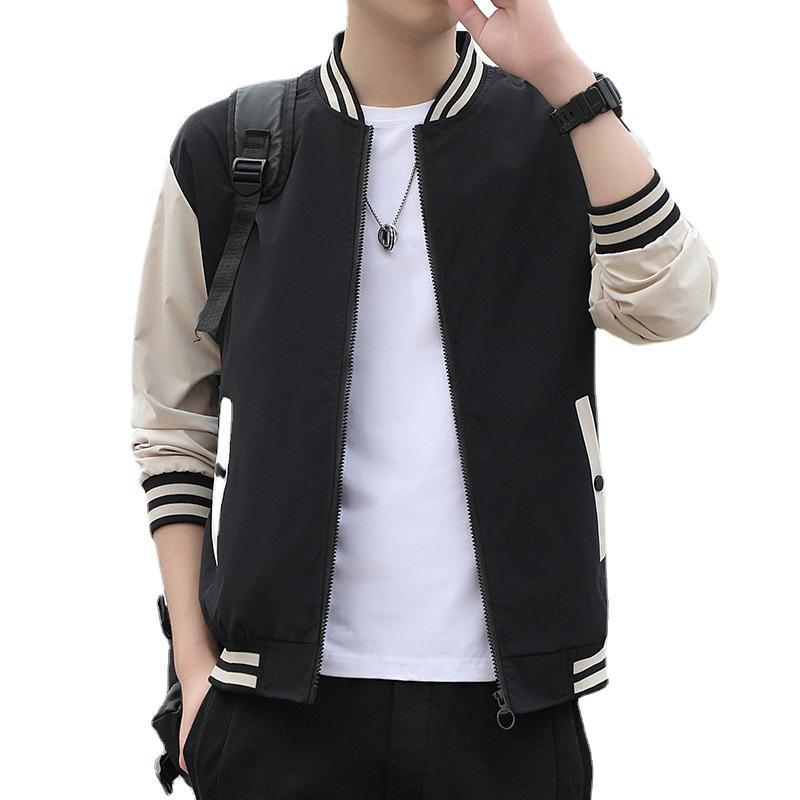 2025 Men's Trendy Spring Baseball Jackets: Casual, Youthful, Stand Collar Style