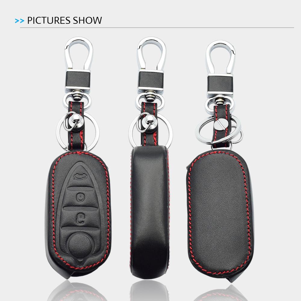 Leather Car Key Cover Bag For Alfa Romeo 147 159 GT Giulietta Mito Remote Control Fobs Protector Case Accessories