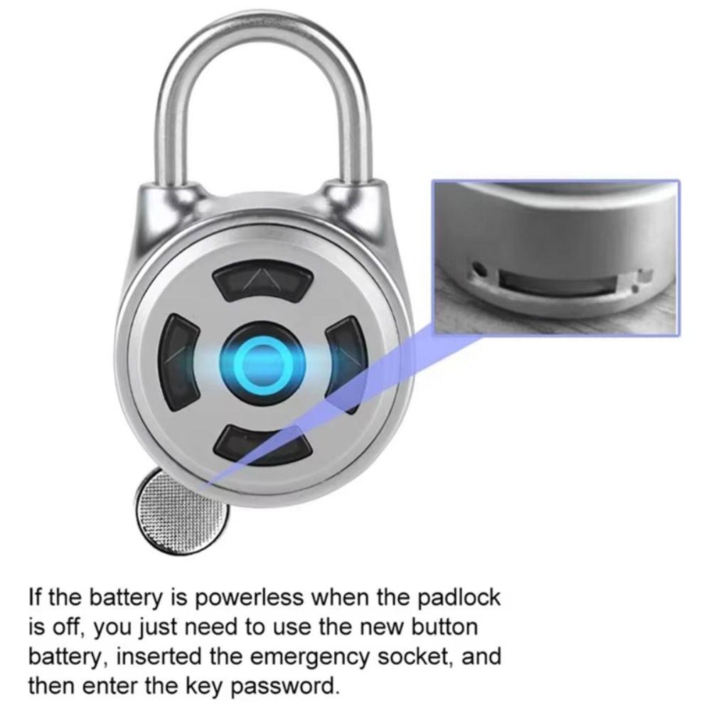 38mm Size Bluetooth Padlock Rechargeable Battery APP Control Smart Password Lock Password Protection Unlock Record