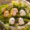 Small Decorative Figurines 2Pcs Mini Dog Figurines, Cute Resin Puppy Miniature Animal Figures, Car Dashboard Decorations Ornaments for Micro