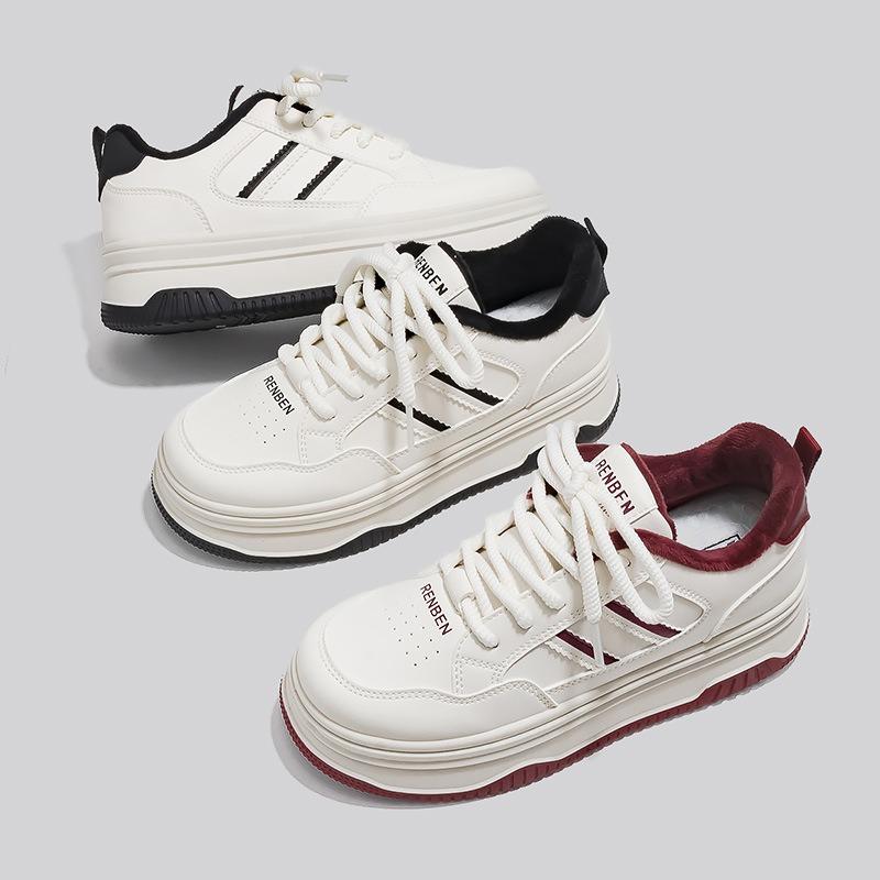 Little white shoes women's spring low-top shoes muffin shoes thick-soled heightening board shoes student casual shoes 7