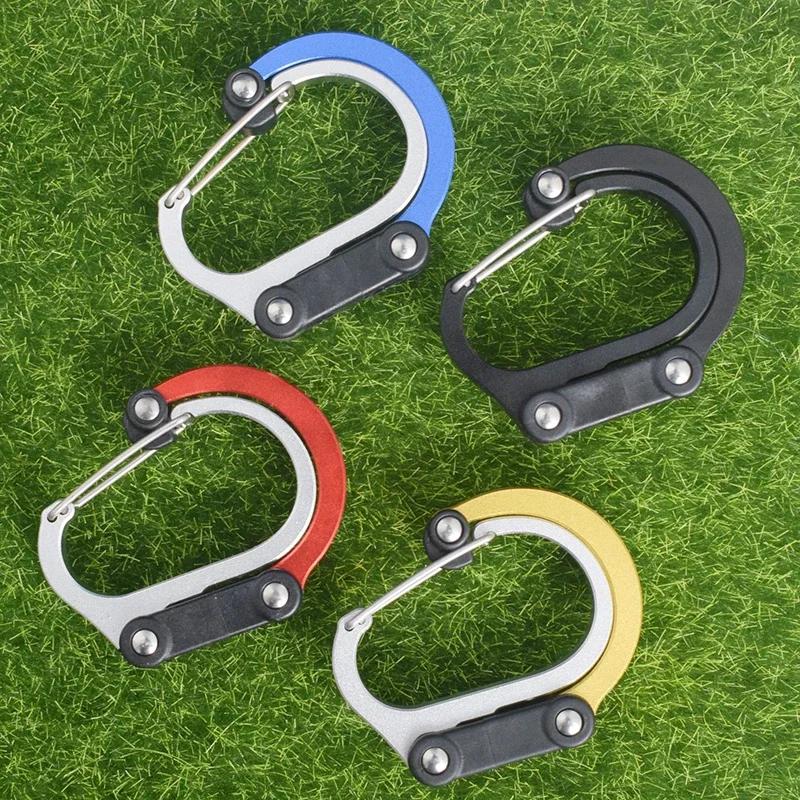 Multifunktionaler Hybrid-Getriebeclip-Karabiner, 360 Grad drehbarer Haken, starke Schnalle, Camping, Wandern, Reiserucksack, Outdoor-Gadget