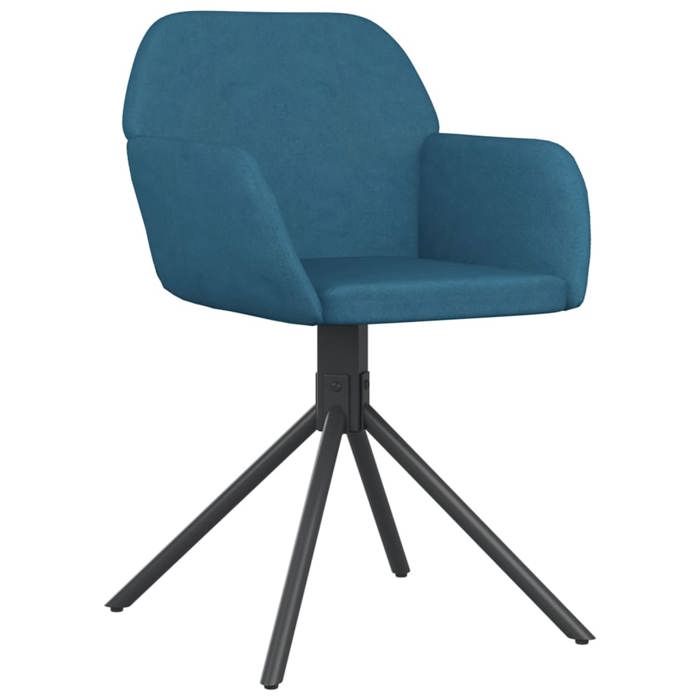 VidaXL Chaises pivotantes de salle à manger 2 pcs Bleu Velours 344739