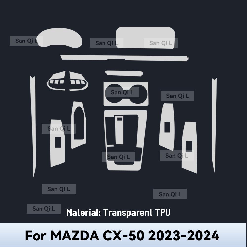 Transparent TPU For MAZDA CX-50 2024 Car Center Console Media Dashboard Navigation Anti-scratch Protector Interior Film