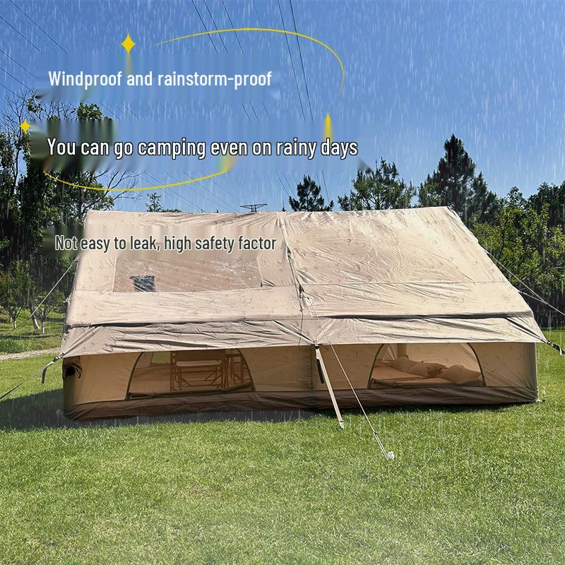 Windproof PVC Inflatable Tent for 3-4 People with Thickened Air Columns