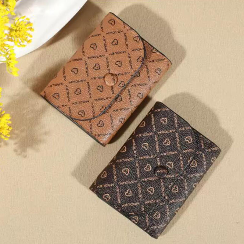 Women's Letter & Heart Print Wallet - Cute Zippered Coin Purse with Card Slots, Fashionable Wristlet Multi-Functional Wallet