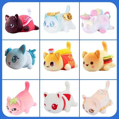 Meows Aphmau Plush Doll Coke French Fries Burgers Bread Sandes Food Cat Plushie Sleeping Pillow Children's Christmas Gifts