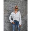 YYFS Women's Fashion Casual Spring Fall Leopard Print Long Sleeve V-Neck Blouses & Shirts