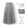 Dámská pevná skládaná elegantní midi elastická sukně v pase