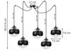 Toledo Spider Hanging Lamp Black 5-Flat Black Lampshade E14