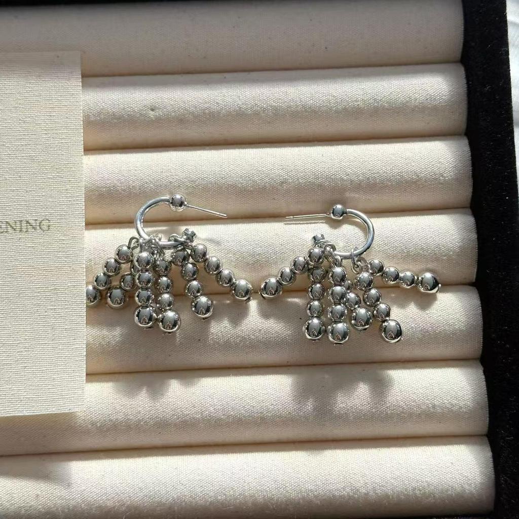 Chic Metal Ball Tassel Earrings - European & American Style