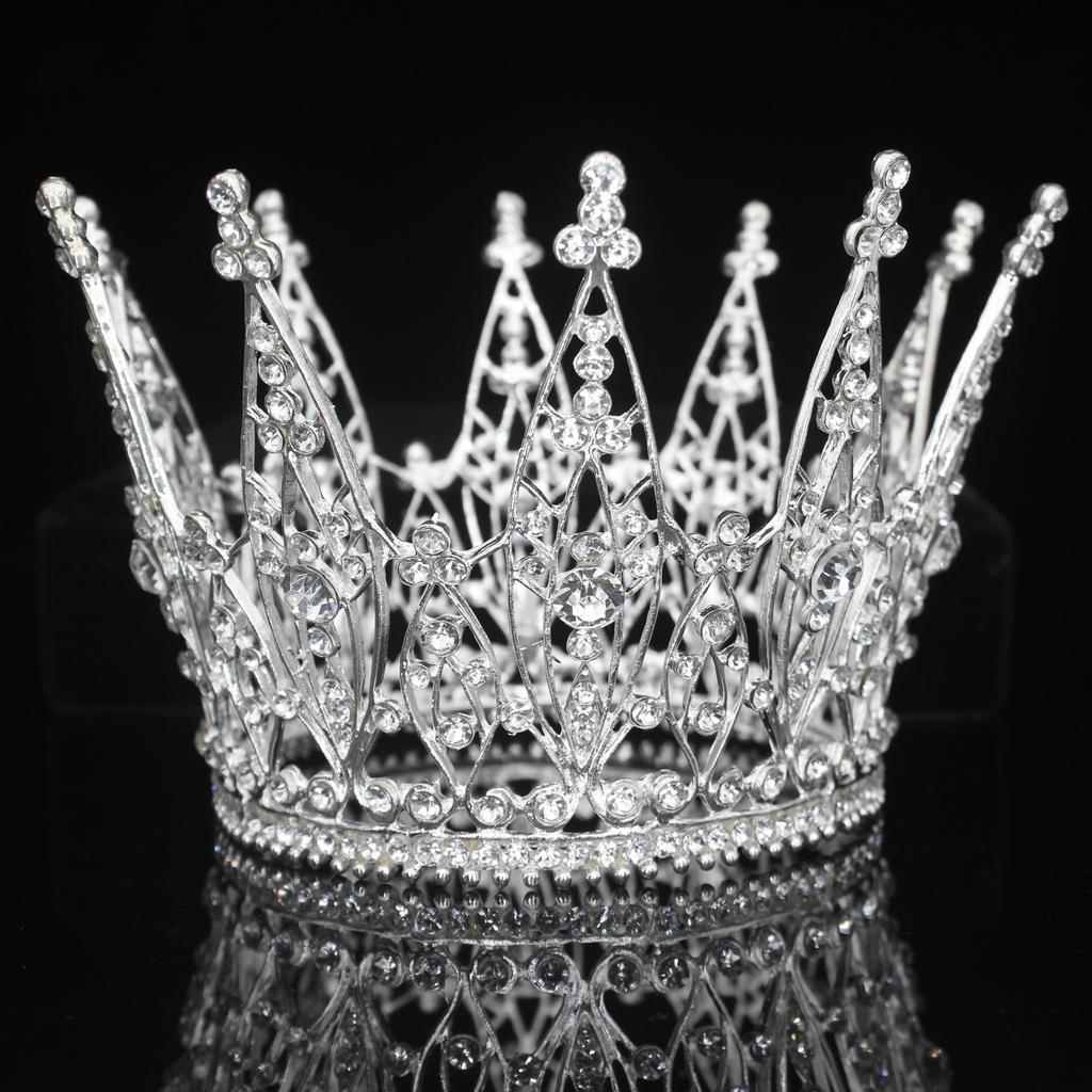 Rhinestone Tiara korona ślubna ślubna biżuteria do włosów akcesoria kobiety dziewczęta księżniczka pokaż stroik chluba królowa Diadem