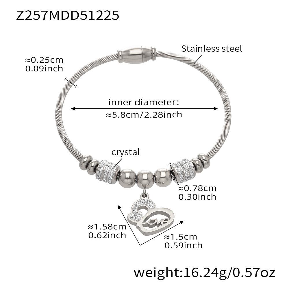 18K Gold-Plated Stainless Steel Geometric Zircon Bracelet Set - European & American Style, Personalized High-Texture Design.