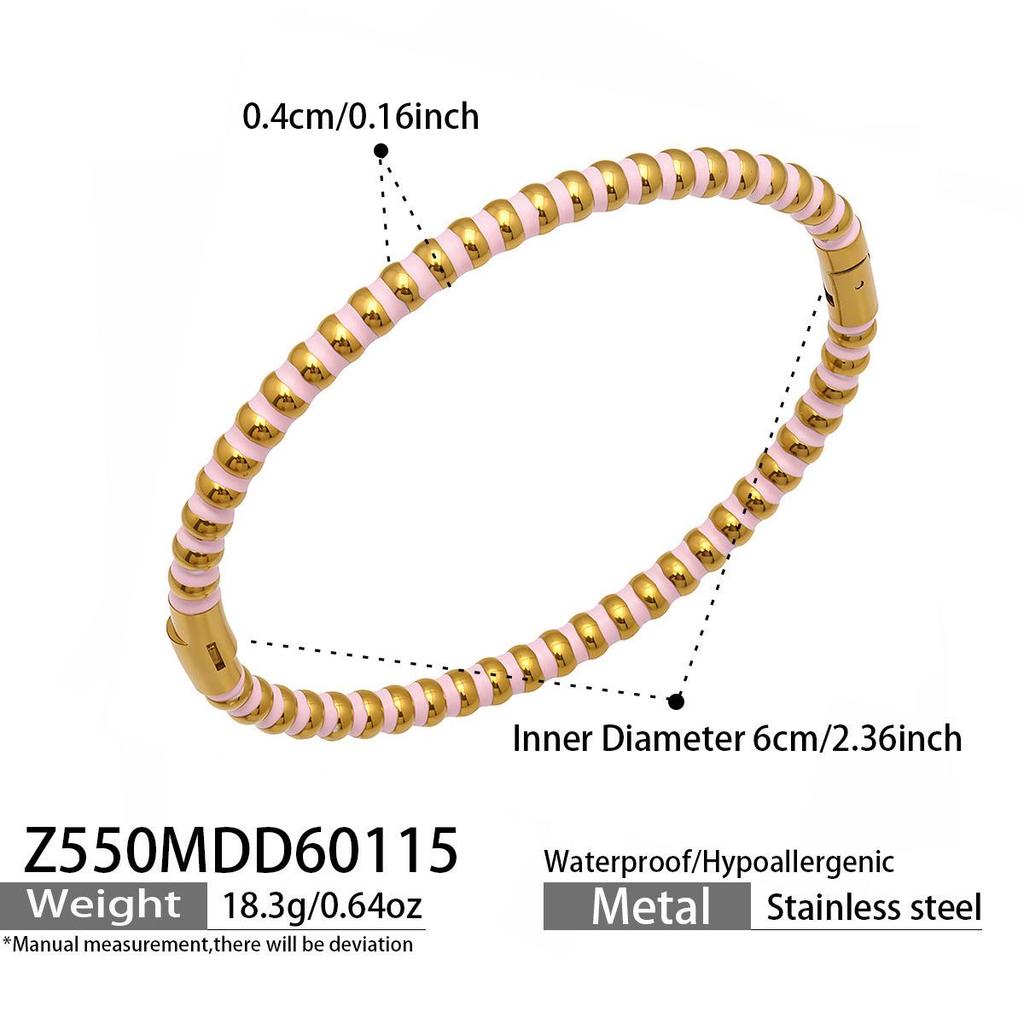 European & American Fashion Seashell Pearl Zircon Gold Bead Bracelet - Stainless Steel Light Luxury Women's Hand Jewelry