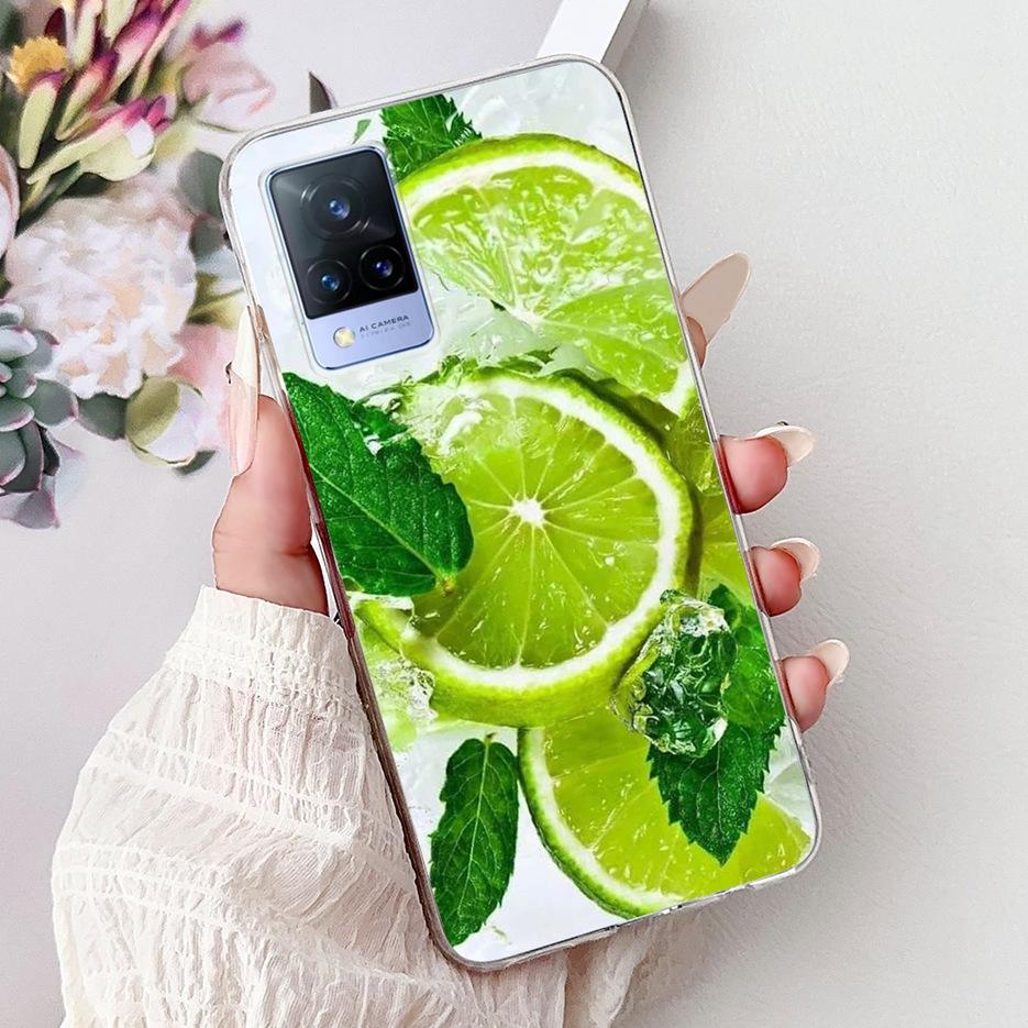 For Vivo V21 4G Case V2066 V2108 New Luxury Flowers Painted Cover Soft Slim Phone Case For Vivo V21e V2061 V 21 VivoV21 e Fundas