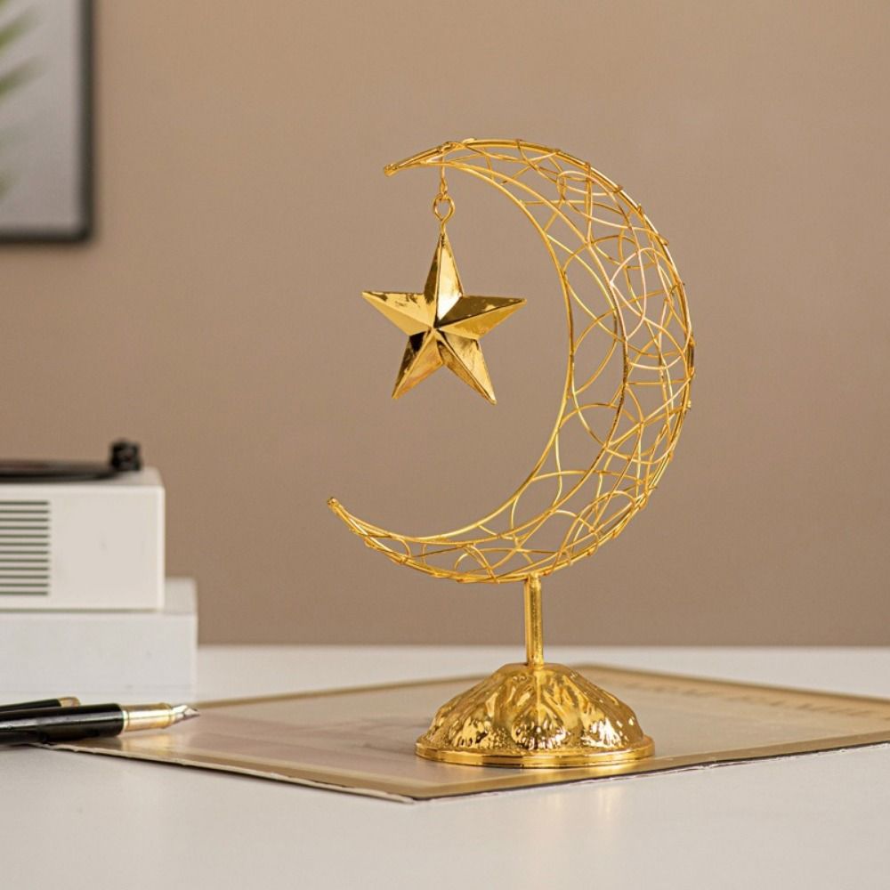 Middle Eastern Style Ramadan Display Figurine Iron Festive Moon Decorations  Party Decor