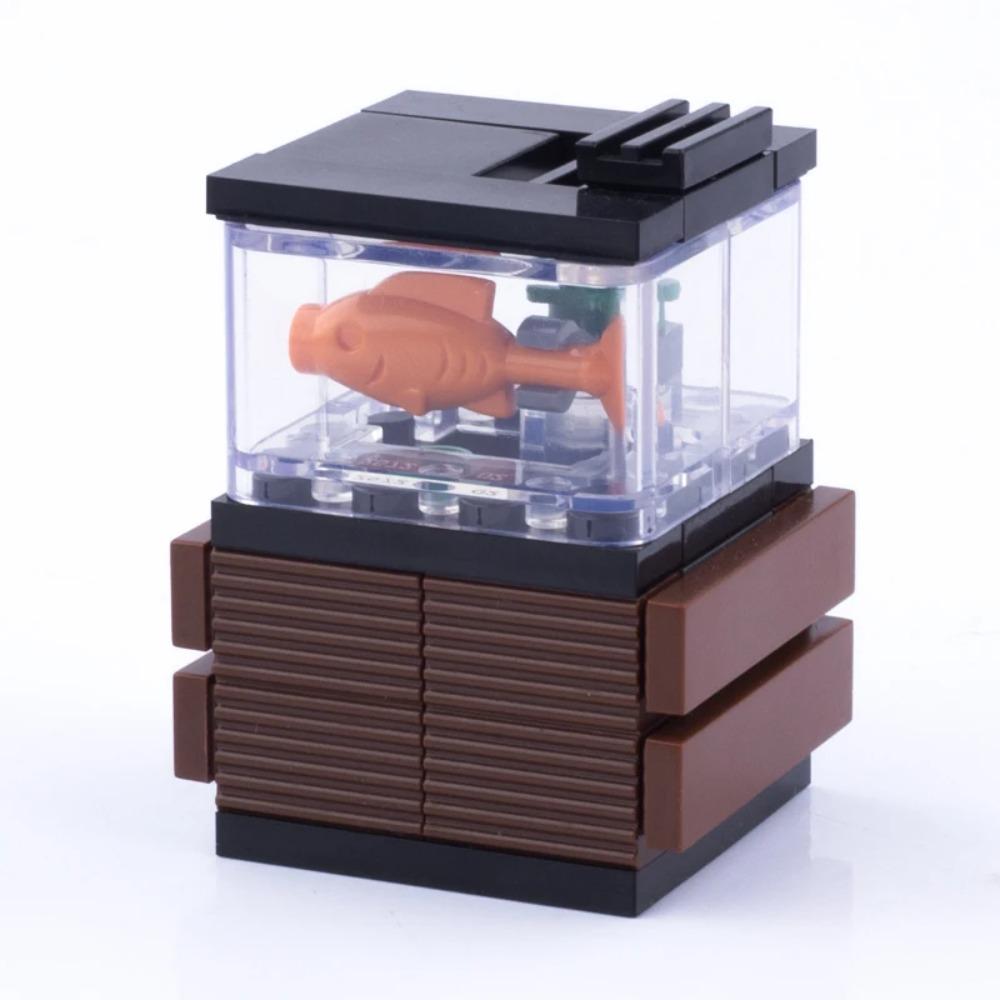 MOC Město Dům Stavebnice Kuchyně Kancelář Ložnice Piano Postel Pohovka Lednice Lampa Knihovna Akvárium Sada Kostek Hračky