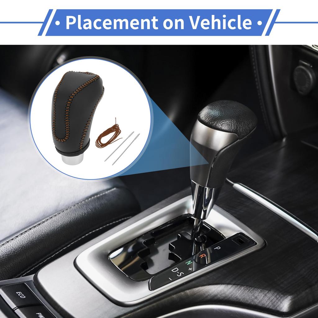 VekAuto Gear Shift Knob Cover for Subaru Impreza 1 Artificial Leather 2017-2023, Anti-Slip, Set,